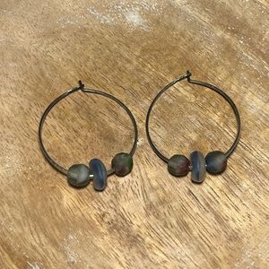 Vintage Beaded Sterling Silver Earrings